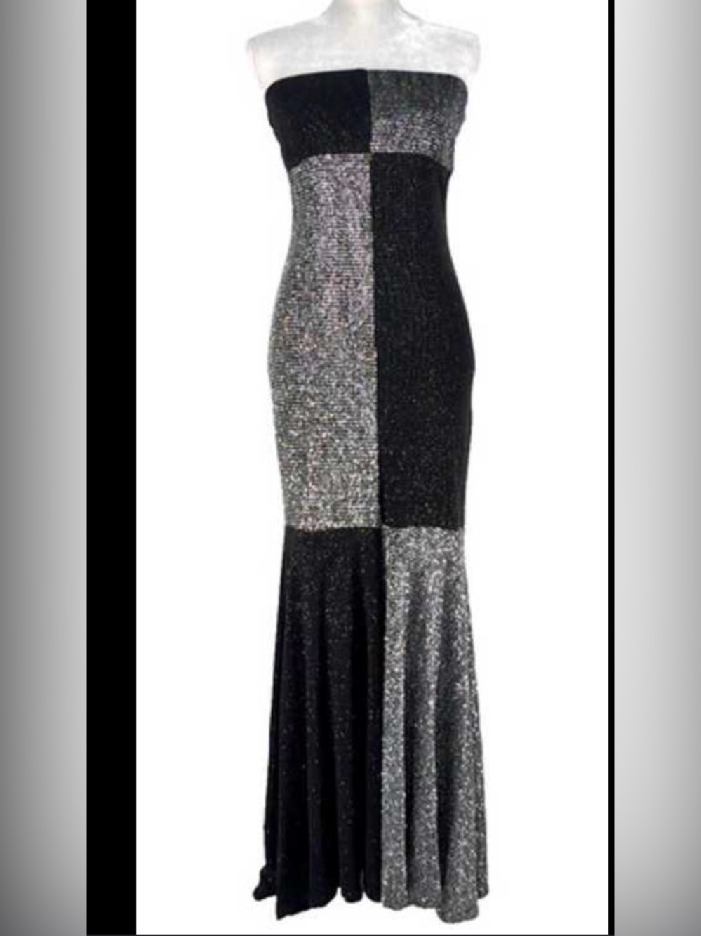 Vintage 90s strapless metallic formal gown